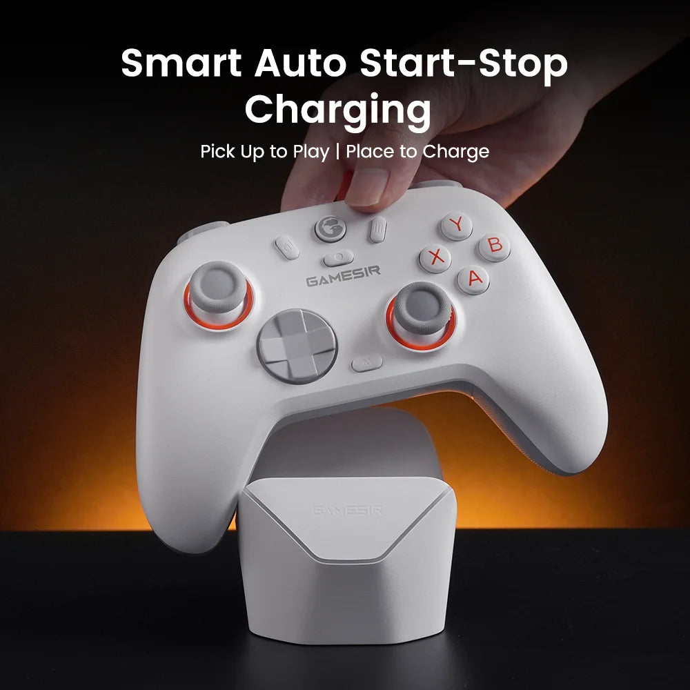 Showlu Smart General GameSir RGB controller charging dock stand with LED lighting and adjustable stand for gaming controllers.