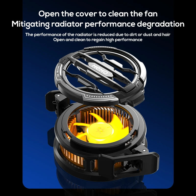 Showlu Smart General phone cooling fan attached to a smartphone, designed to keep devices cool during extended use.