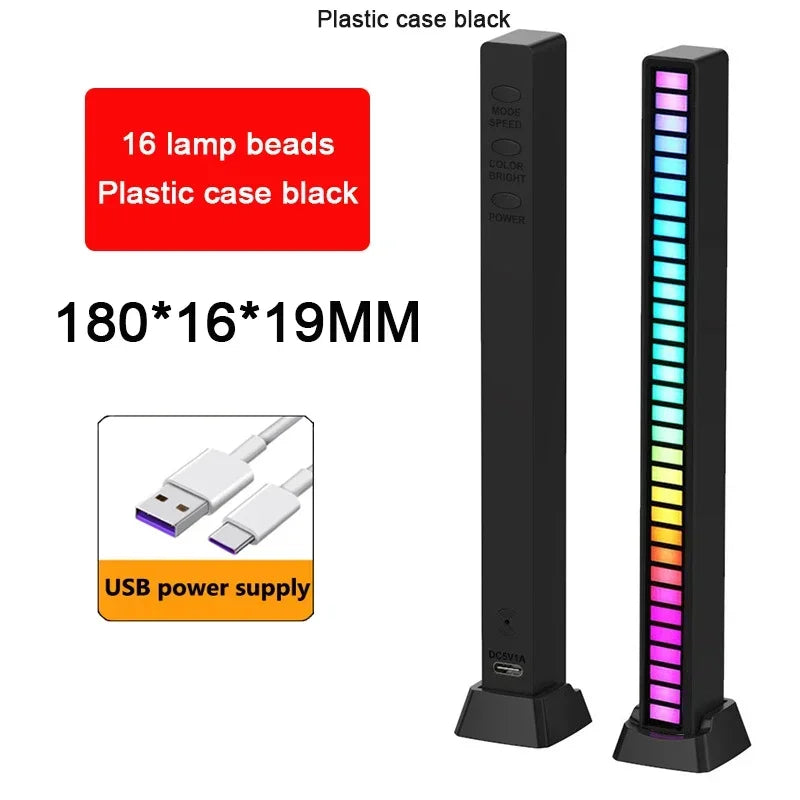 RGB Sound Control LED Music Rhythm Light Bar by Showlu Smart General with colorful illuminated bars reacting to music rhythm