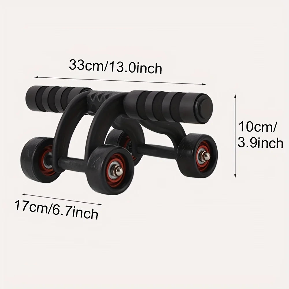 Showlu 4-wheel abdominal exercise roller for core strength training, featuring a compact design and sturdy handles.
