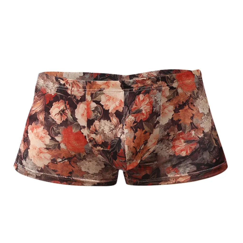 Men's nylon printed boxer shorts with pouch by Showlu Fashion Store, featuring comfortable fit and colorful design.