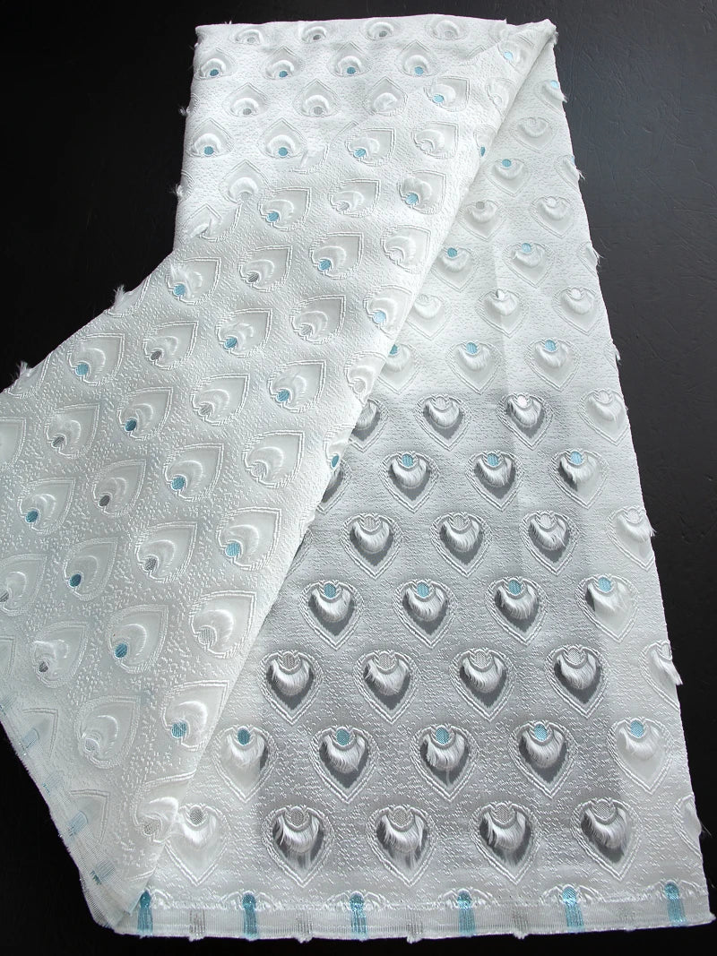 Red Elegant African Damask Brocade Lace Fabric 2025 High Quality 5 Yards Nigerian Jacquard Lace Fabric Gilding for Wedding Dress