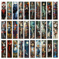 Showlu Fashion 32pcs retro paper bookmarks with Halloween and Christmas designs, ideal for decorating books during holidays.