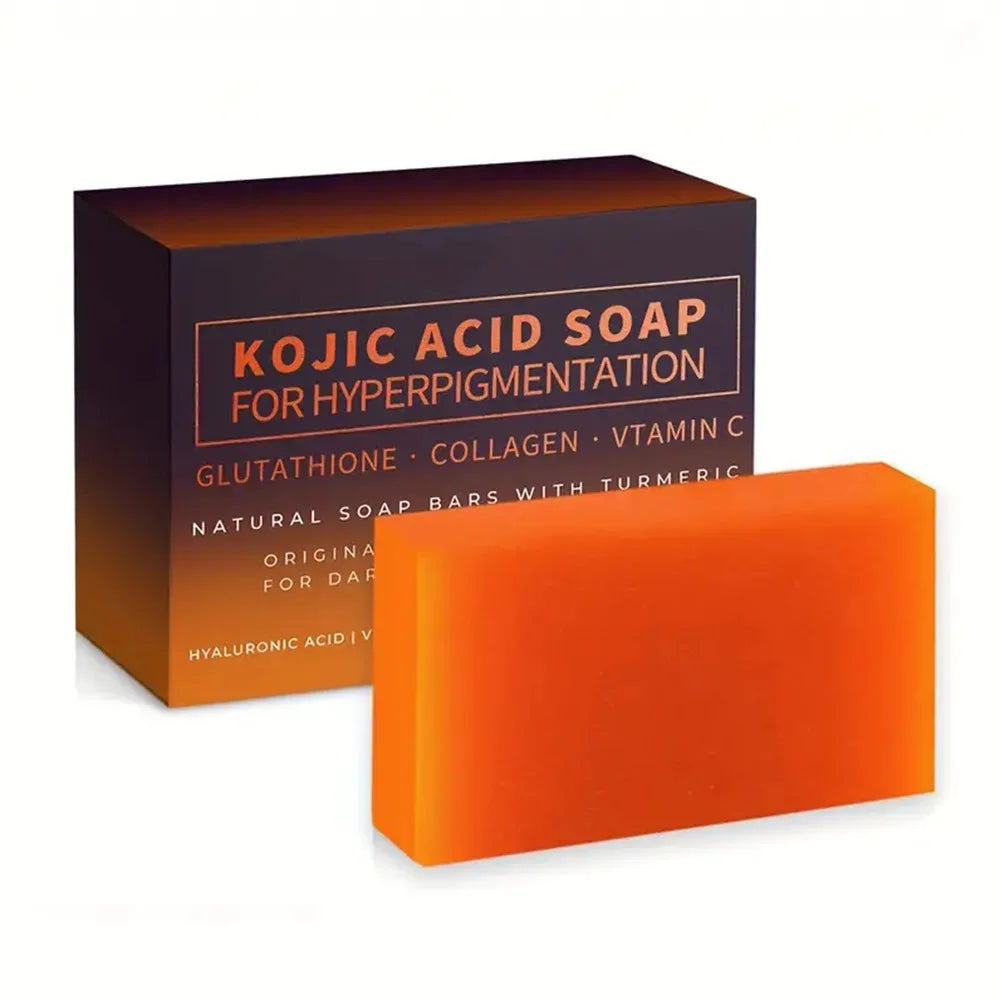 Showlu Fashion Kojic Acid Soap with papaya and glutathione, face cleanser and makeup remover in 100g bar.