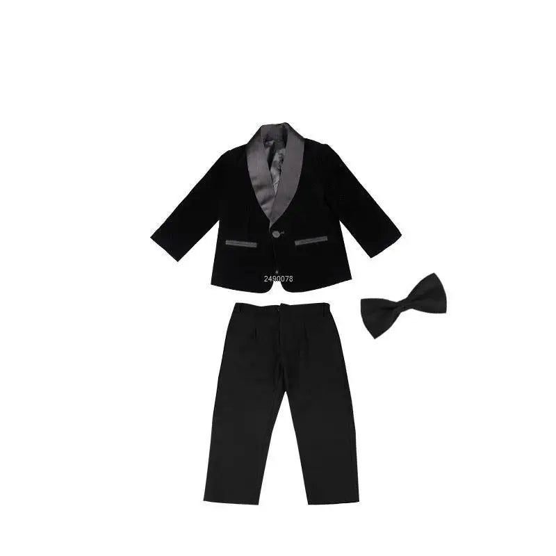 PsyMonster boys velvet blazer and pants suit for formal occasions, featuring a stylish tuxedo design in rich fabric.