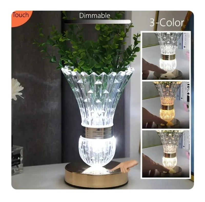Showlu Smart General LED color changing vase with illuminated glass surface and vibrant multi-color lighting effects