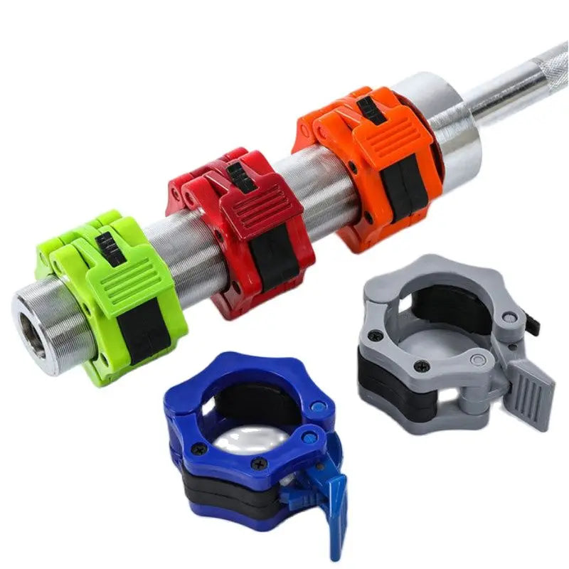 Showlu Fashion Store 50mm barbell clamp with spin lock collar for weightlifting, gym dumbbell lock, and barbell fixing nuts.
