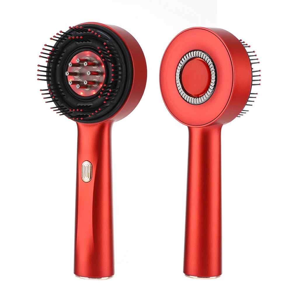 Showlu Smart General red light scalp massager hair growth comb with textured handle and red light therapy pads.