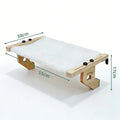 Showlu Wooden Frame Cat Window Hammock with paw print design, durable hanging bed for comfortable outdoor lounging