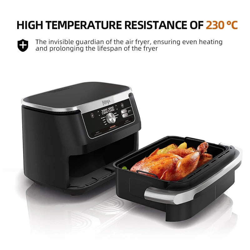 Showlu Smart General silicone air fryer basket with non-stick surface, designed for healthy frying and easy cleaning.