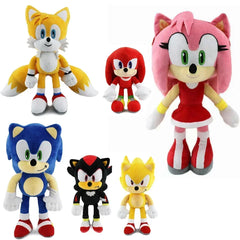 2025 HOT SALE 30CM High quality Sonic Plush Toy Sonic Knuckles Tails Cute Cartoon Soft Stuffed Doll Birthday Gift for Children/