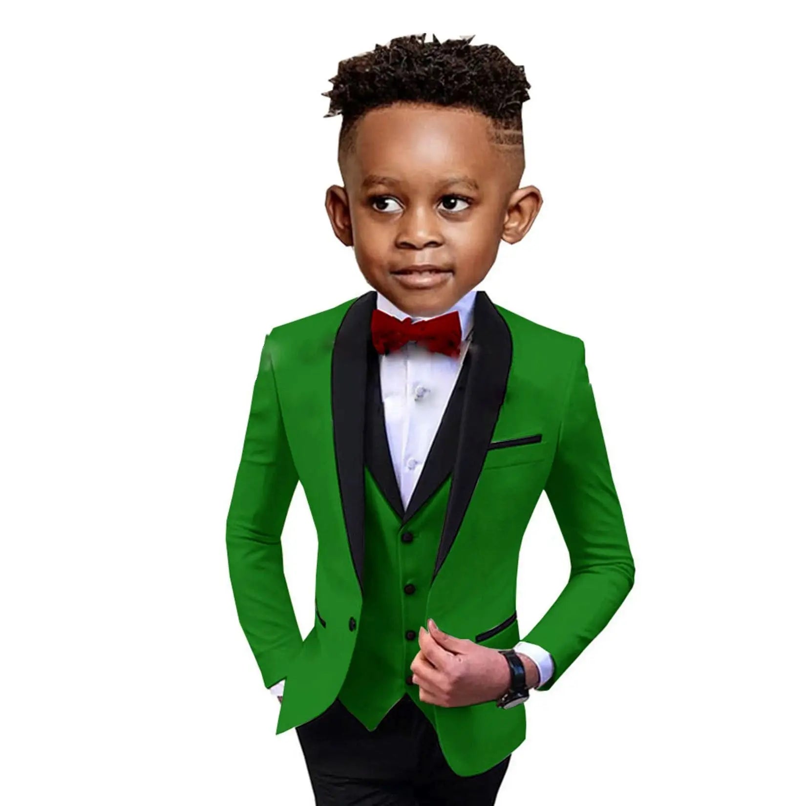 Stylish Slim Fit Boy's Suit Set 3 Pieces Tuxedo For Formal Occasion Blazer Vest And Pants Kids Outfit For Wedding Prom