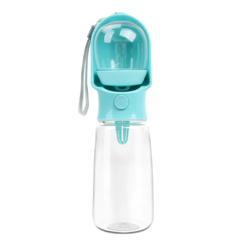 Showlu portable dog water bottle with collapsible food and water container, ideal for travel and outdoor pet hydration.
