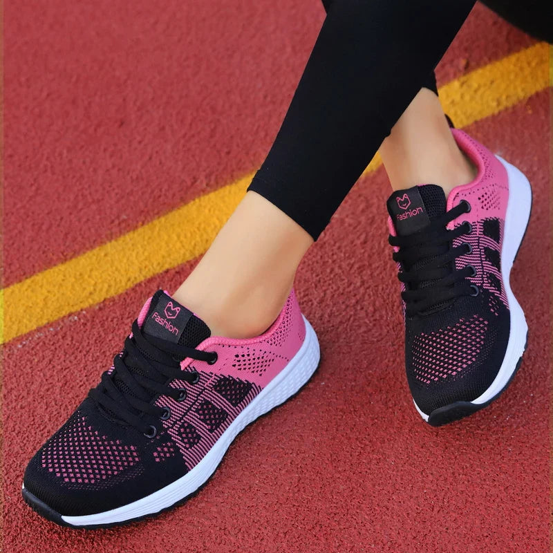 Breathable air mesh platform sneakers for women by SHOWLU FASHION STORE, designed for running and casual wear.