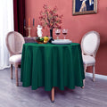Round satin wedding tablecloth in bright, smooth silk fabric, ideal for Christmas, banquet, or anniversary dining table decor.