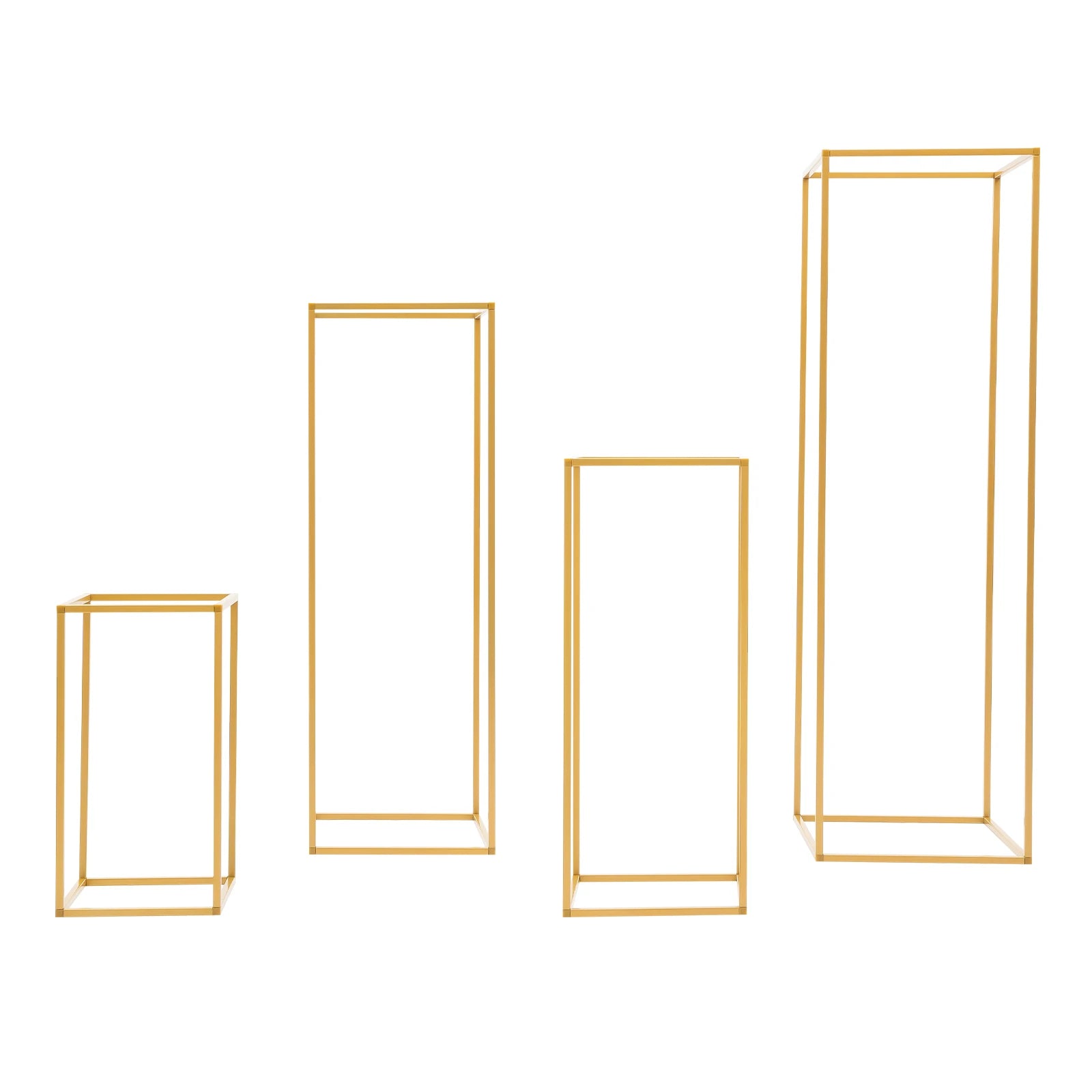 4 Different Height Metal Wedding Flower Stand Floor Geometric Vase Set Wedding Centerpieces For Table Tall Decorations For Party
