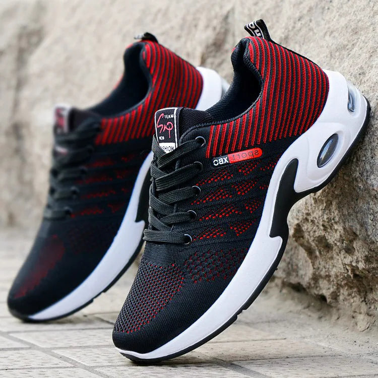 Men's breathable air mesh running shoes by SHOWLU FASHION STORE, lightweight casual sports footwear with supportive design.