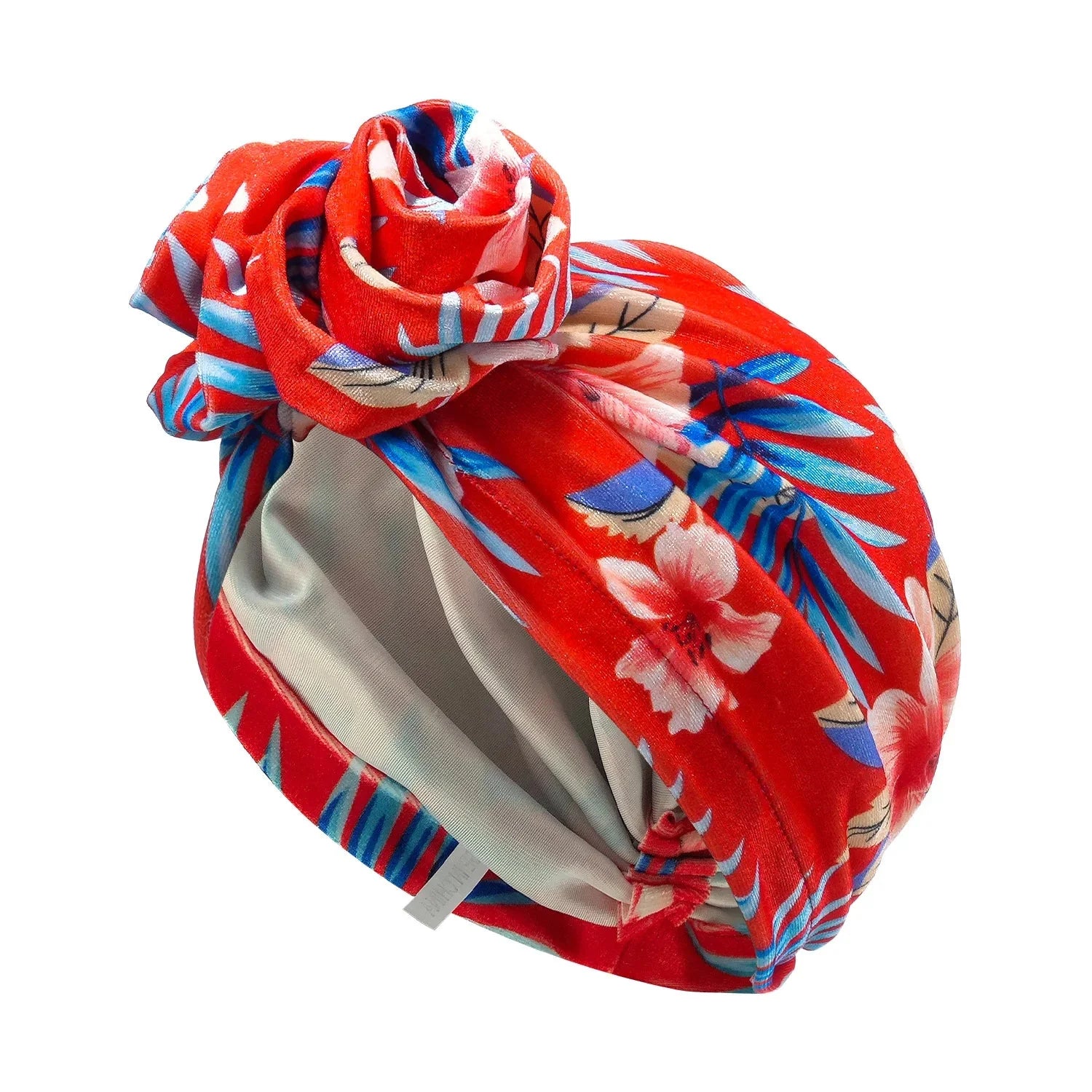 SHOWLU Women's Bohemia floral printed turban hat, Muslim hijab cap with colorful floral pattern and comfortable fit.