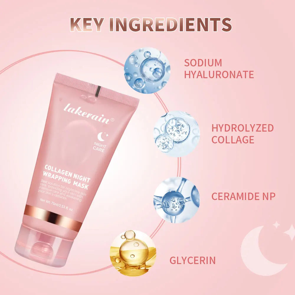 SHOWLU FASHION STORE ibcccndc Collagen Jelly Cream firming overnight peel-off facial mask in a sleek jar