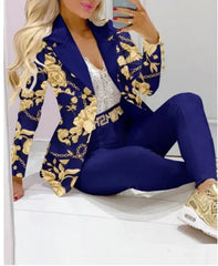 2025 Women's 2pcs Tracksuits Solid Long Sleeve Blazer Pants Suit Sets Office Lady Tracksuit Two Piece Set Fitness Outfits Woman SHOWLU FASHION STORE