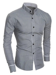 Men's solid shirts, slim fit white long sleeve social shirts, business casual menswear, high quality soft fabric, sizes XS-6XL