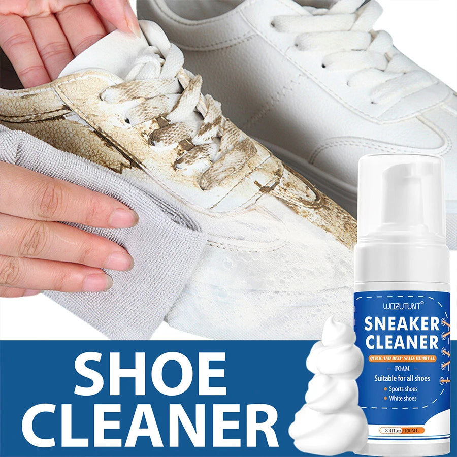 Showlu Smart General shoe cleaning foam bottle with foam applicator for cleaning and maintaining footwear.