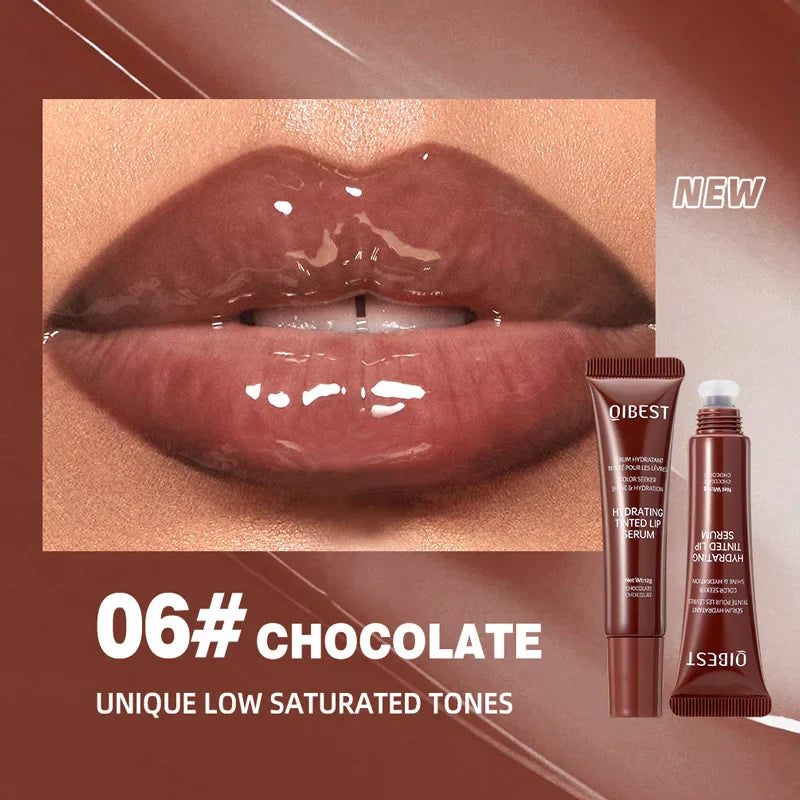 SHOWLU Brightening Lip Moisturizing Serum in colored lip balm treatment tube, showcasing its vibrant packaging and product details.
