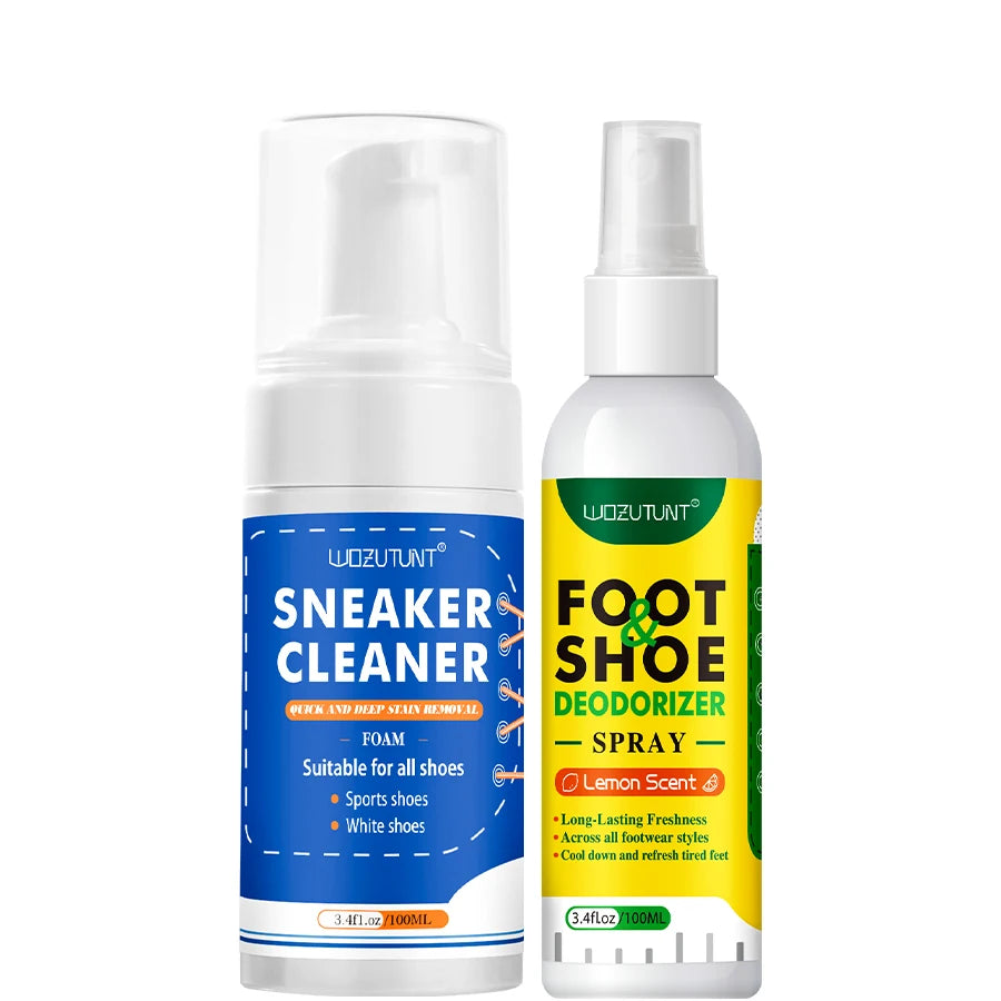 Showlu Smart General shoe cleaning foam bottle with applicator brush for easy sneaker and shoe maintenance.