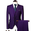 Men's slim fit solid black suit with jacket, vest, and trousers from SHOWLU FASHION STORE, suitable for business and wedding occasions.
