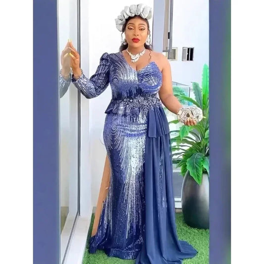 Luxury Party Evening Dresses Sequin Mermaid Gown Elegant Women Wedding Prom Dress Sexy Bodycon Long Robe 2025 New Year Clothing