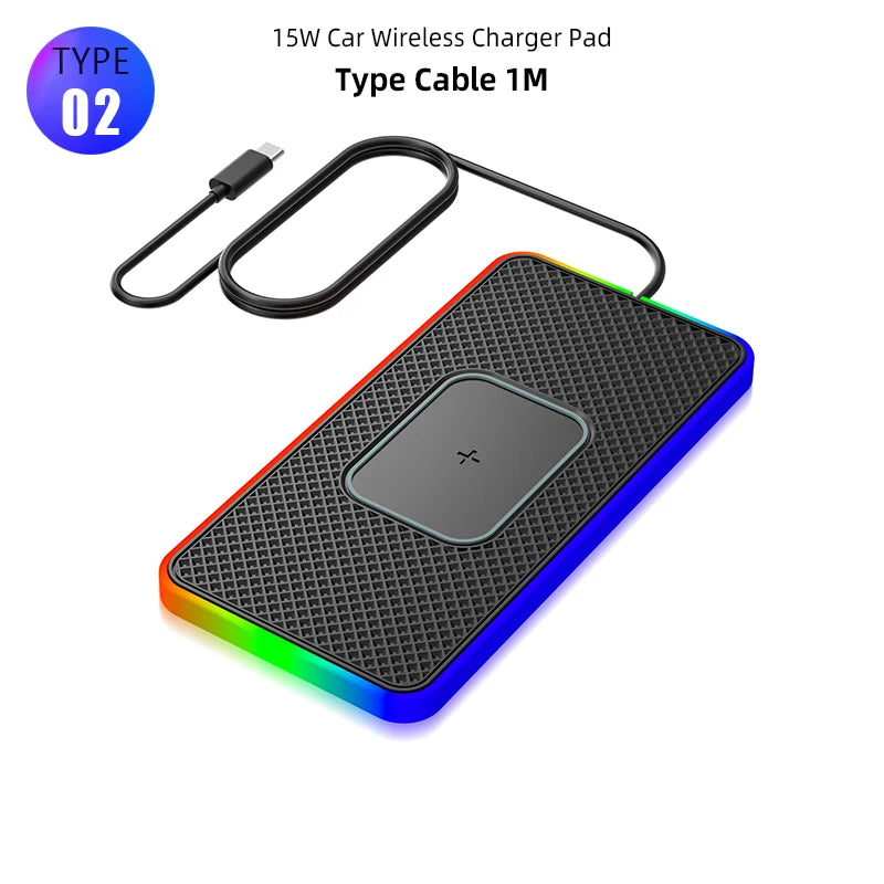 Showlu Smart General Brorikoy 15W Qi wireless car charger with silicone pad for secure device mounting in your vehicle.