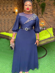 Elegant African Dresses for Women 2025 New Autumn Africa Clothing Plus Size Wedding Party Long Dress Dashiki Ankara Outfits Robe