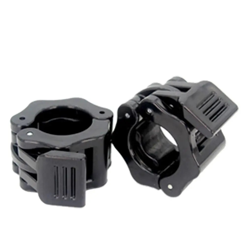 Pair of Showlu Fashion Store 25/30mm fitness barbell clamps with quick release and hexagon design for secure barbell locking