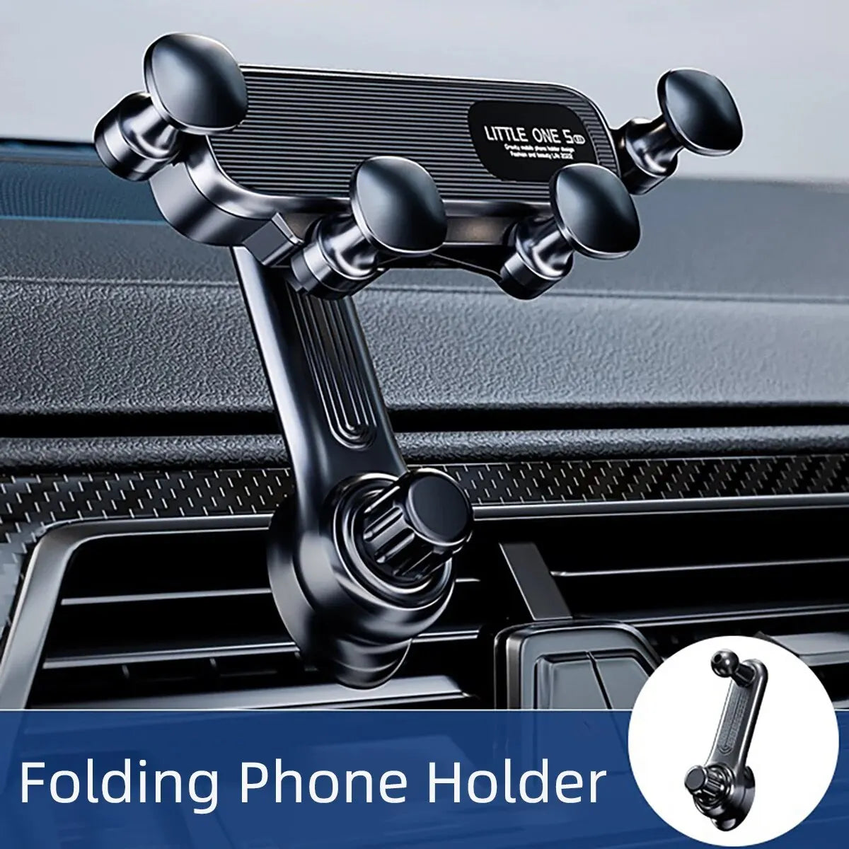 Showlu Gravity Car Phone Holder with 360° air vent clip mount holding a smartphone for easy, secure hands-free driving.