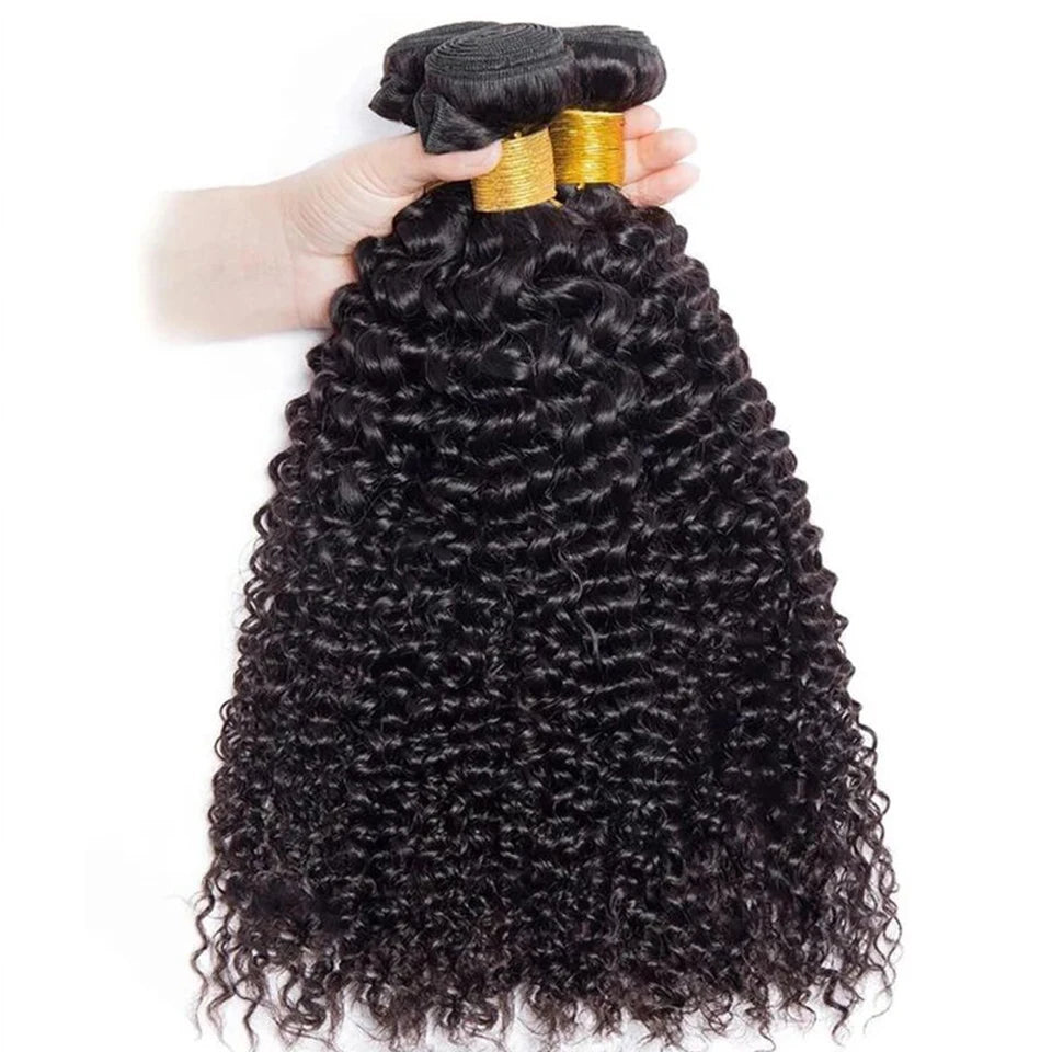 Peruvian Kinky Curly Human Hair Bundles 1/3/4 Pieces Jerry Curly Natural Hair Extensions Woman Wet And Wavy Human Hair Bundles