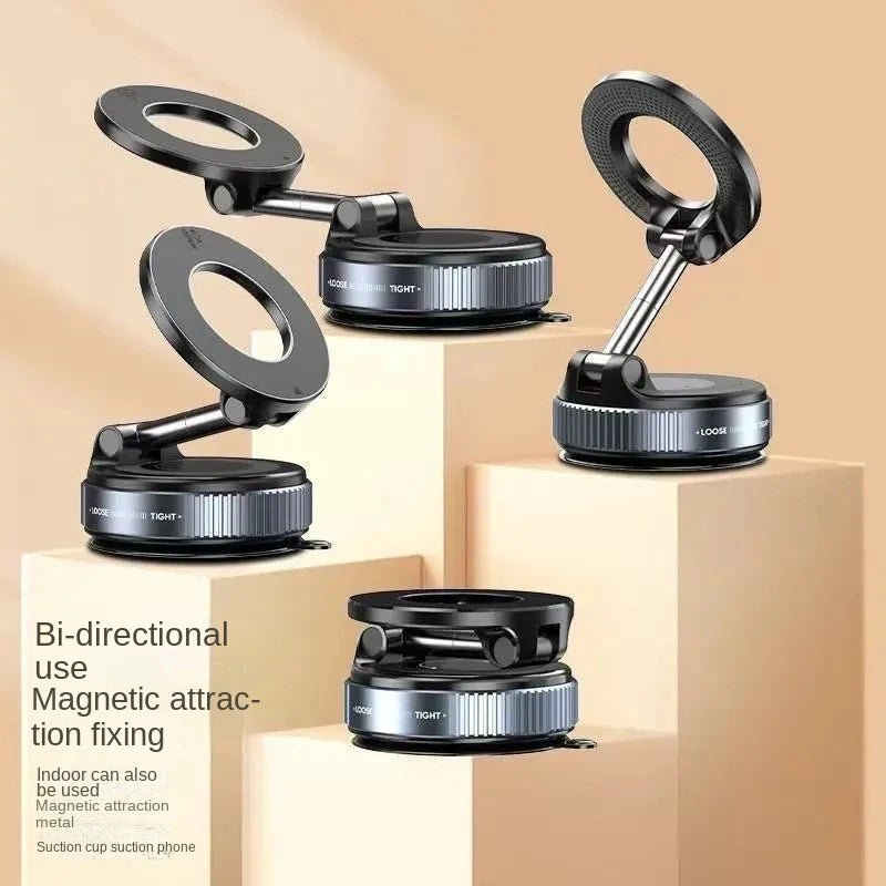 Showlu Smart General magnetic phone holder attached to a car dashboard, holding a smartphone securely with a sleek design.