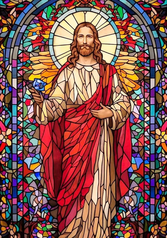 MTdiyart Jesus religious 5D diamond painting kit with full resin embroidery, featuring detailed religious imagery and vibrant diamond accents.