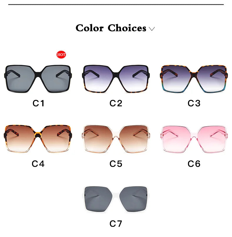 Oversize women's sunglasses by ZXWLYXGX with gradient plastic lenses and UV400 protection, featuring a stylish designer look.