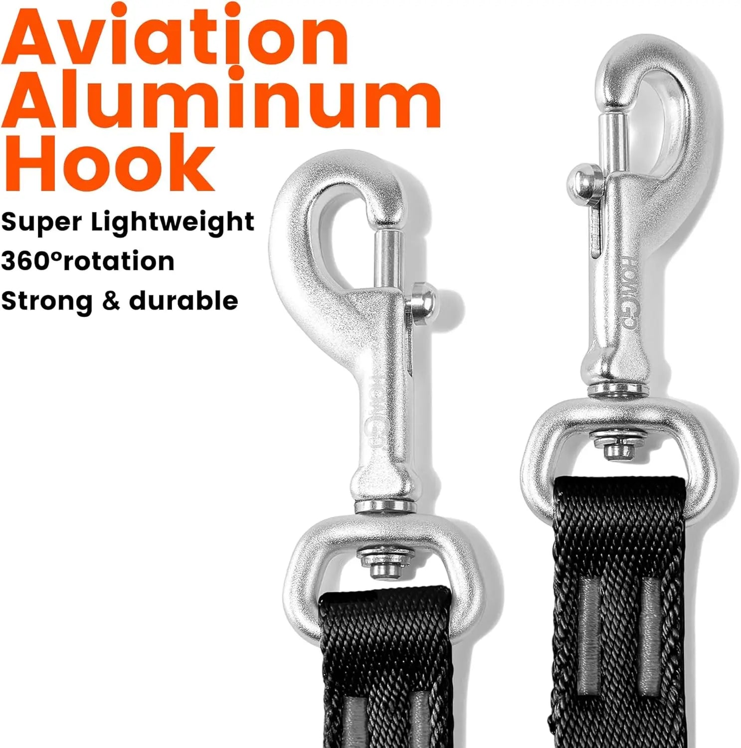 Double dog leash by HowGo, adjustable nylon dual lead coupler for walking two dogs without tangling