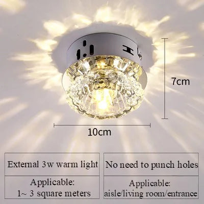 Modern crystal LED ceiling lamp by Showlu Fashion Store, flush mount lotus porch light with elegant crystal accents.