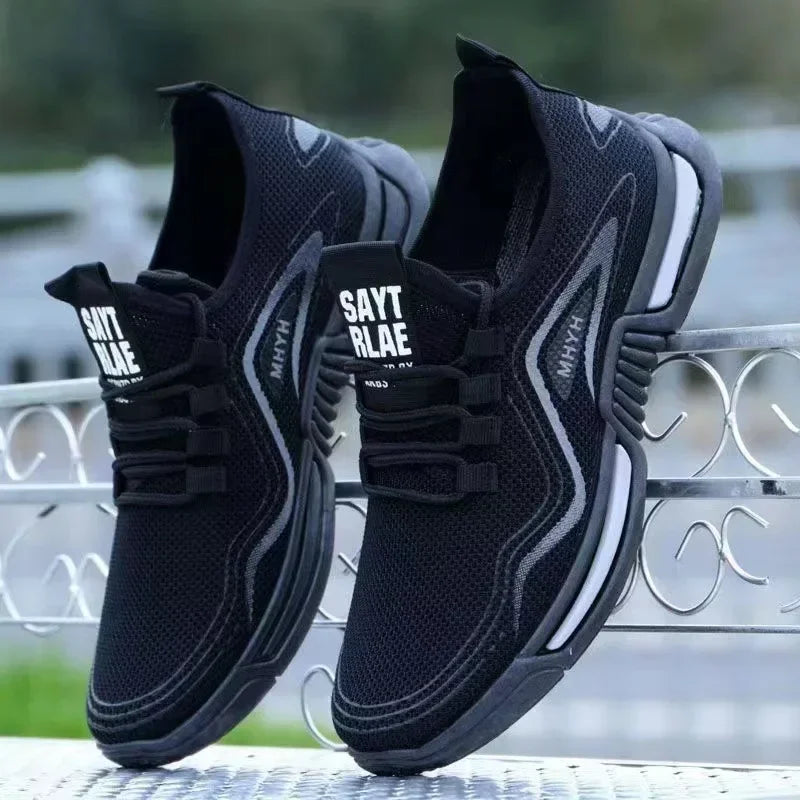 Men's slip-on fashion sneakers from Showlu, breathable sport running shoes ideal for gym, walking, and training with non-slip soles.