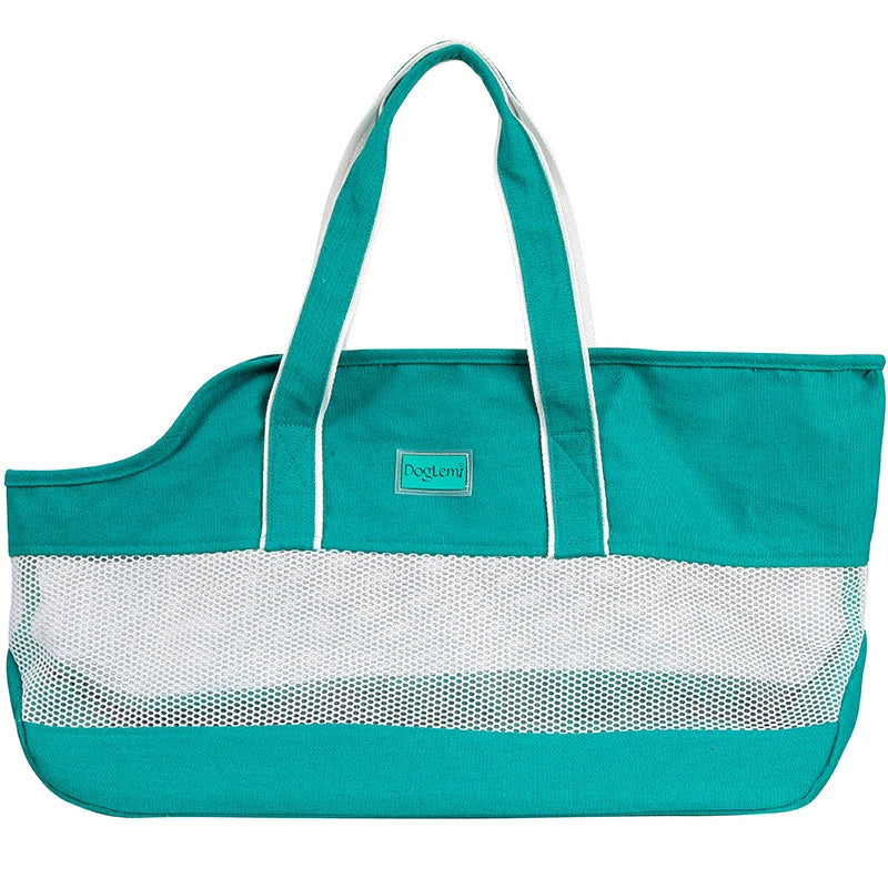 Showlu Breathable Mesh Pet Carrier in foldable canvas shoulder bag style, designed for cats and built for comfort.