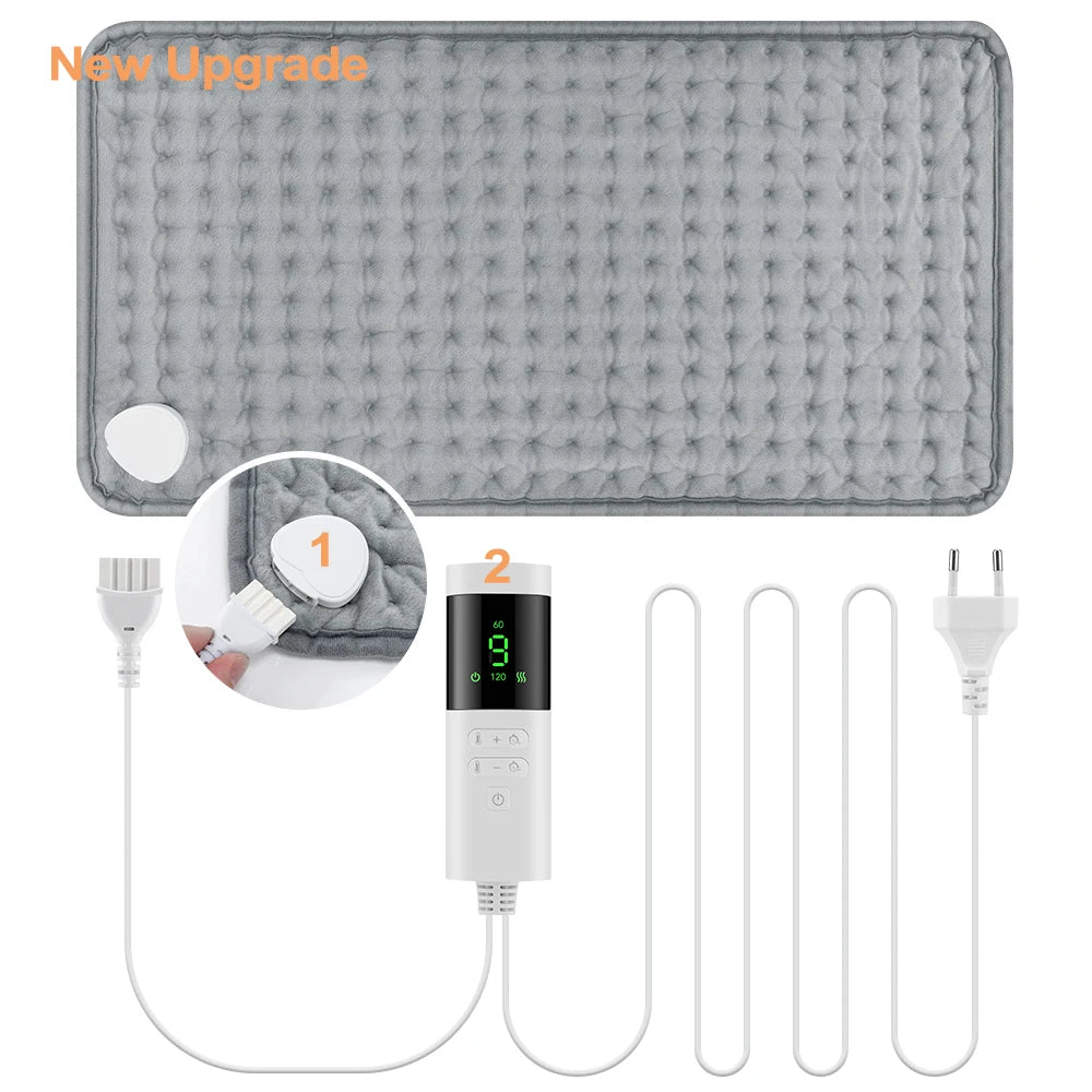 Showlu Smart Electric Heating Pad with adjustable temperature and timer, plush warm mat for comfort and relaxation.