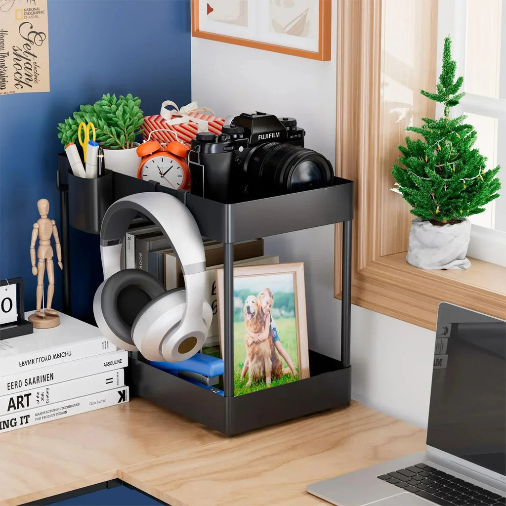 Showlu Smart General under sink organizer rack with multiple compartments for efficient bathroom or kitchen storage.