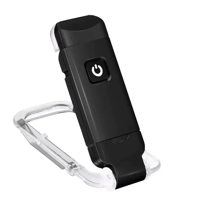 Showlu Smart General USB rechargeable amber book light with flexible arm and LED illumination for reading in low light.