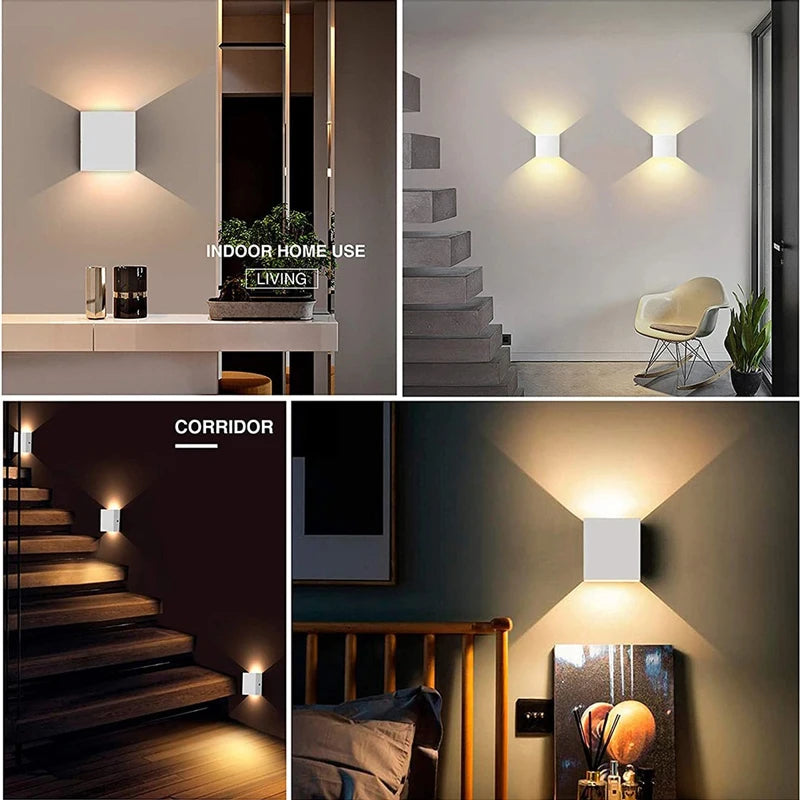 Showlu Smart General IP65 waterproof LED wall light in 6W and 12W options, mounted on a wall for outdoor lighting.