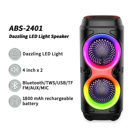 High Power Home Karaoke Partybox Wireless Bluetooth Speakers Outdooor Heavy Bass Subwoofer Portable Soundbar RGB Lights FM/TWS