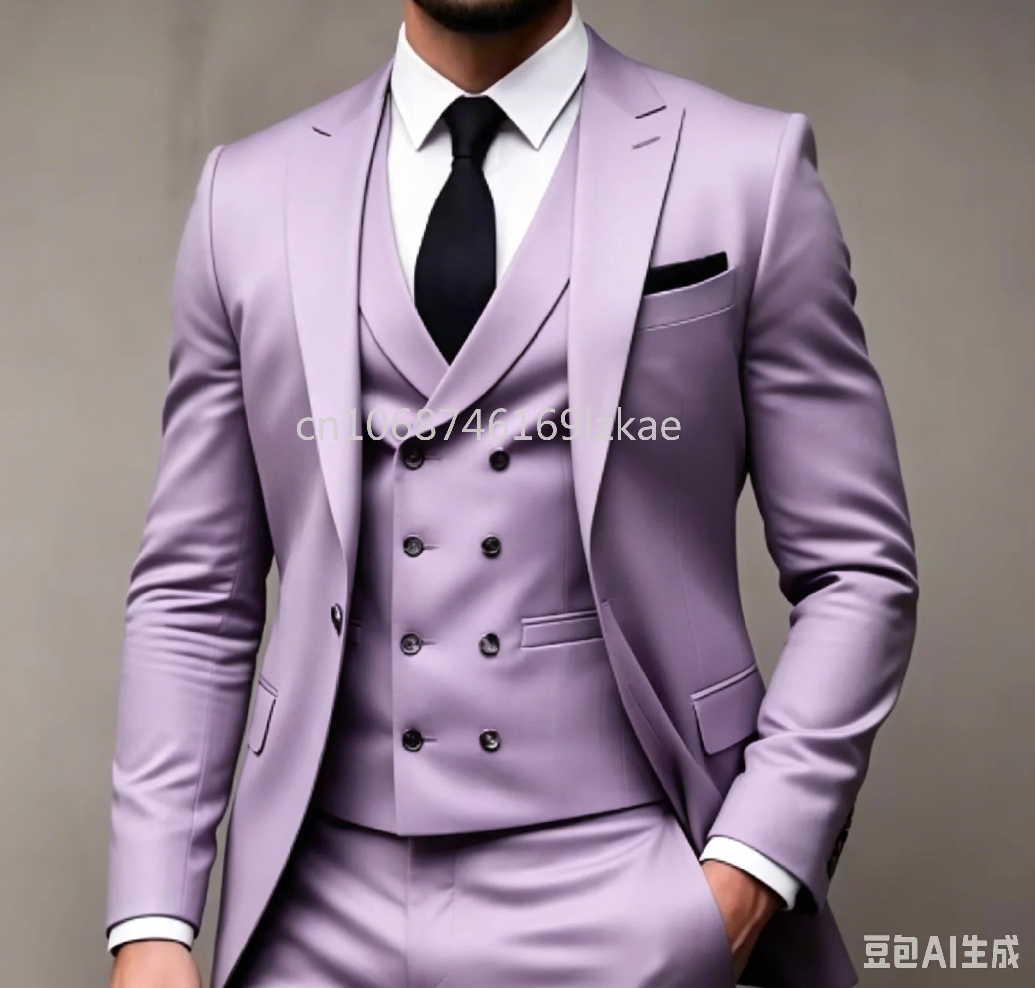 Green 3-piece men's suit from Showlu Fashion Store, ideal for wedding parties, featuring a stylish Americana design.