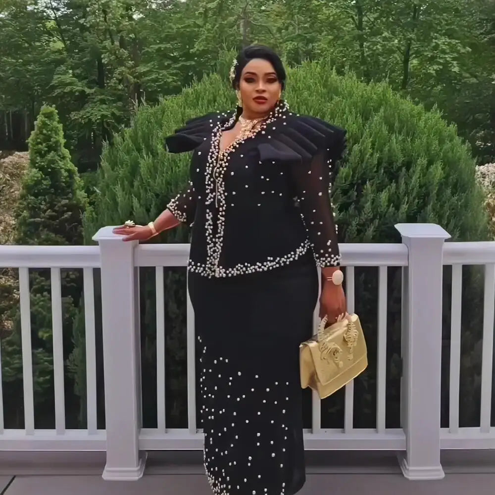 Elegant Amunyelia African mesh dress by SHOWLU FASHION STORE, featuring intricate Turkish luxury design for women.