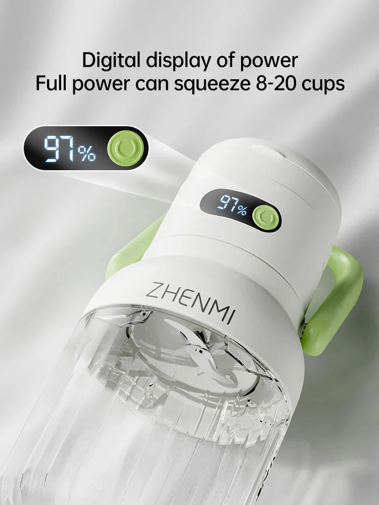 Wireless portable ZHENMI juicer cup with 1000ml large capacity blender, shown in sleek design perfect for on-the-go smoothies.